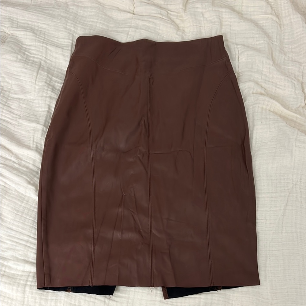 Express Brown Leather Skirt